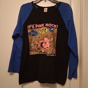 Vtg 2002 The Flaming Lips Yoshimi Battles Pink Robots Mic On Tree Raglan Shirt
